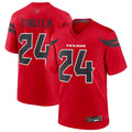 Custom #24 Red HOU Football Shirt Top