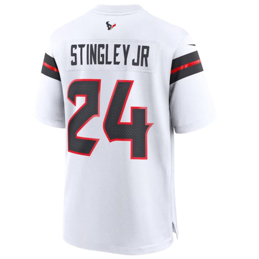 Custom #24 White HOU Football Shirt Top