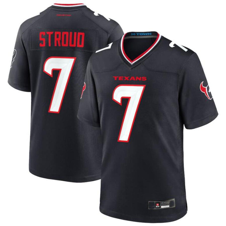 Custom #7 Navy HOU Football Shirt Top