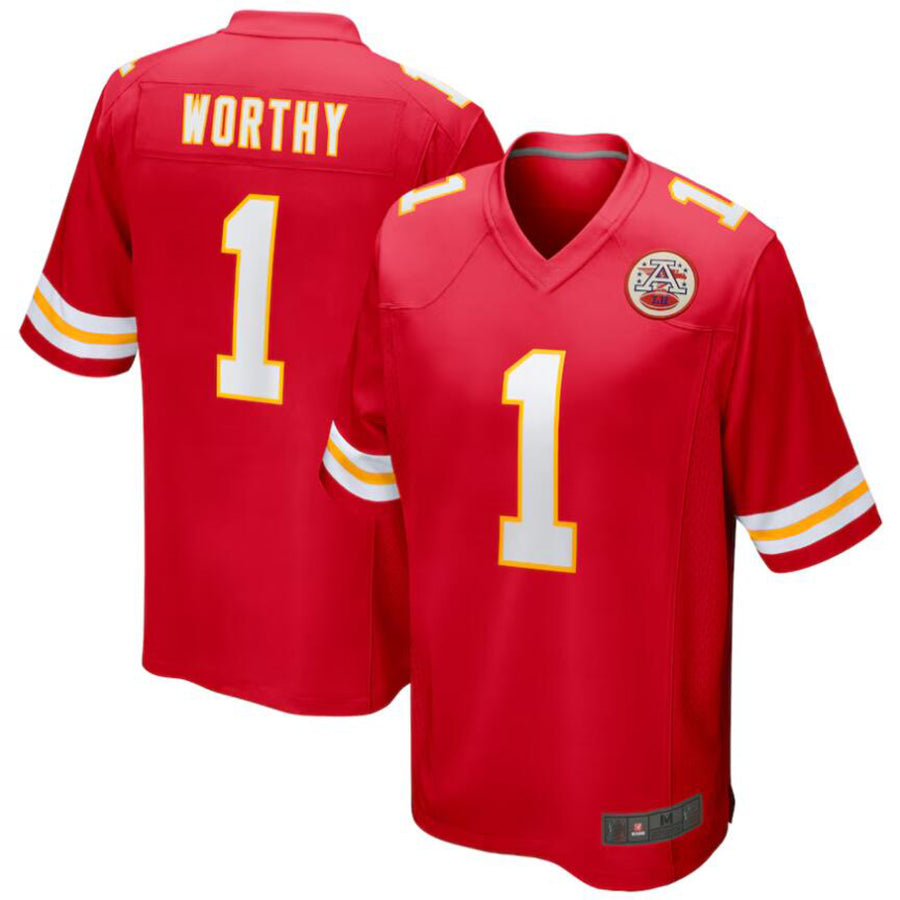 Custom #1 Red KC Football Shirt Top