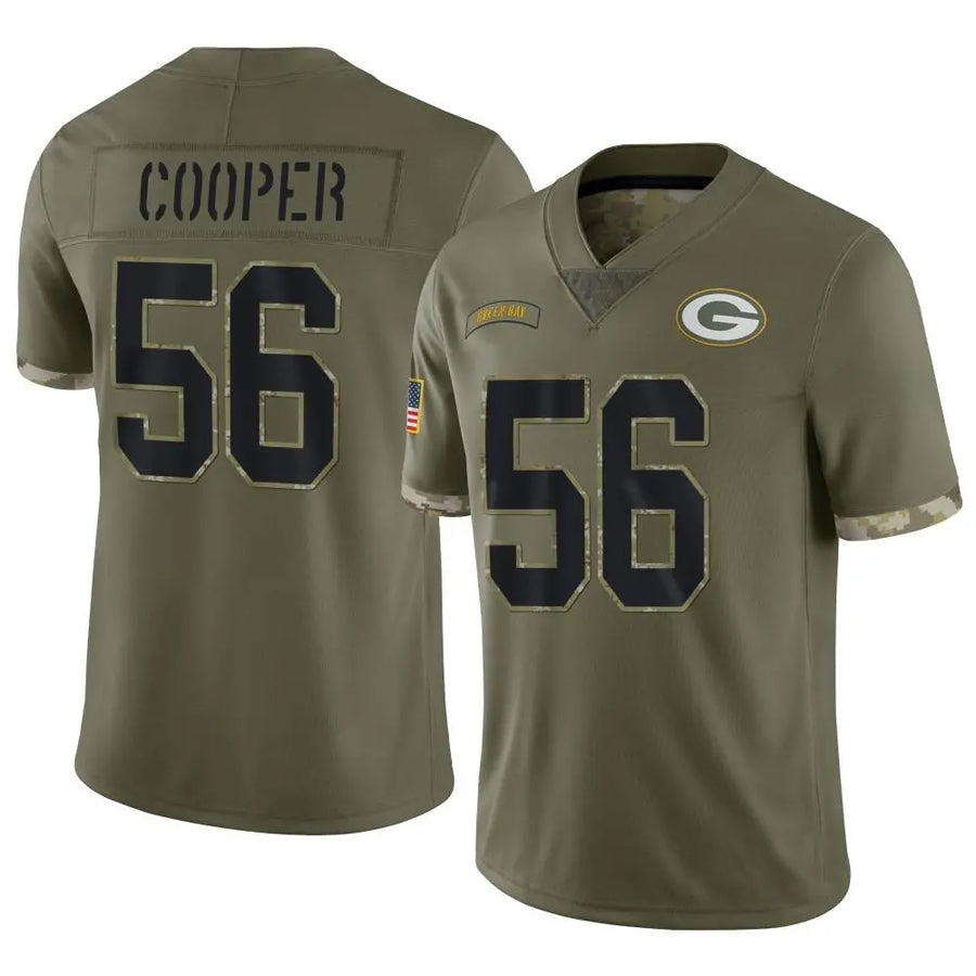 GB.Packers #56 Edgerrin Cooper Player Salute To Service Olive Football Jerseys