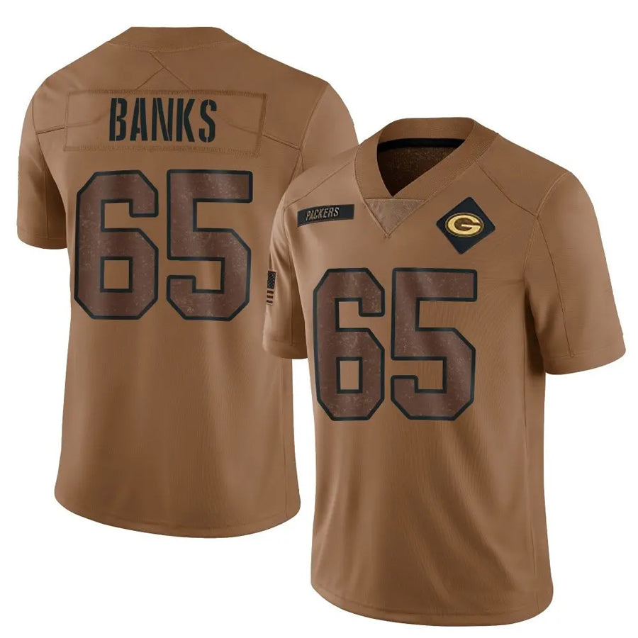 Custom #65 Brown GB Football Shirt Top