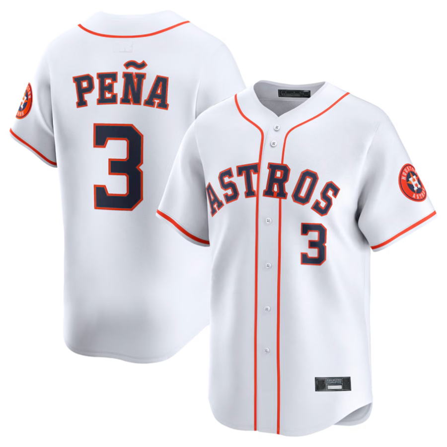 Custom #3 White HOU Baseball Shirt Top