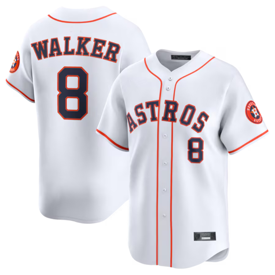 H.Astros #8 Christian Walker Player White Home Limited Baseball Jerseys