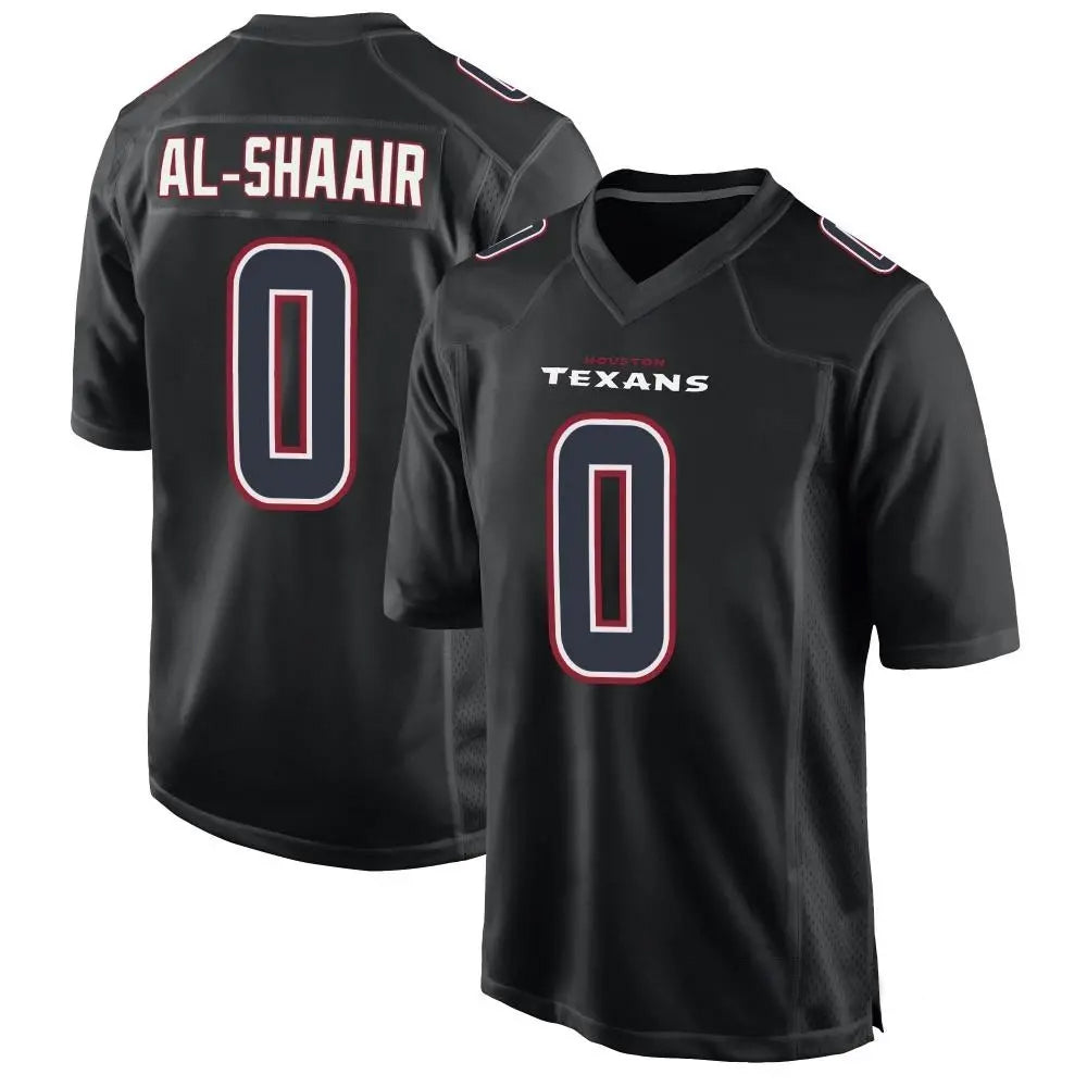 Custom #0 Black HOU Football Shirt Top