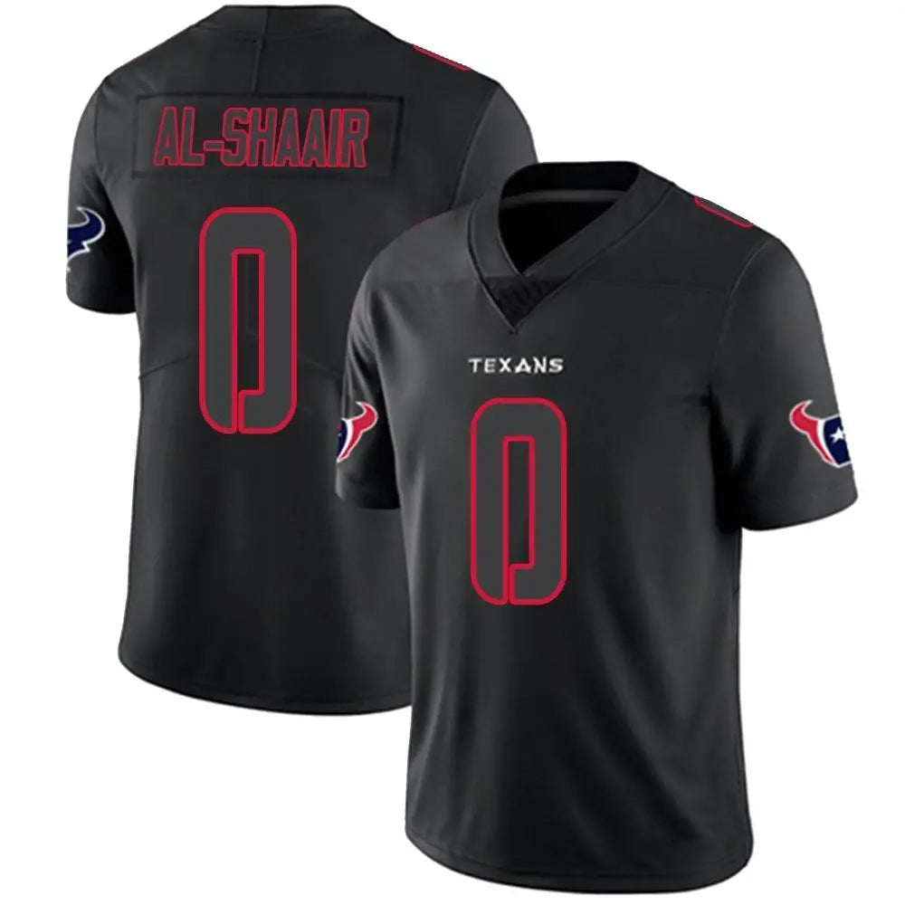 Custom #0 Black HOU Football Shirt Top