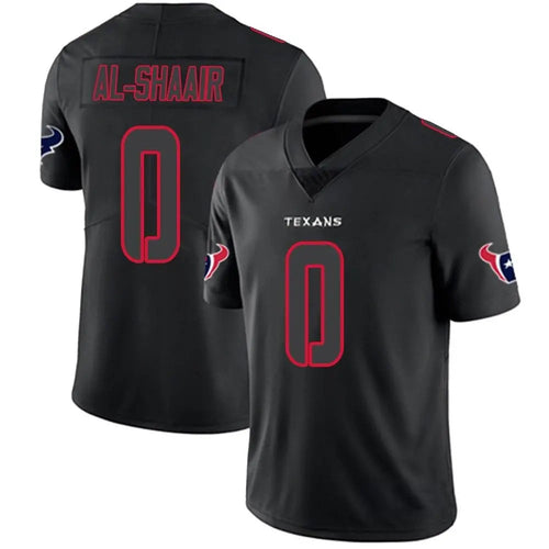 Custom #0 Black HOU Football Shirt Top