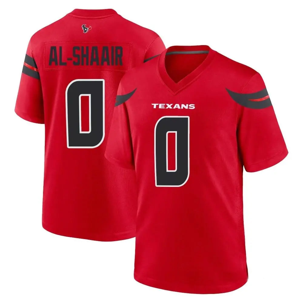 Custom #0 Red HOU Football Shirt Top