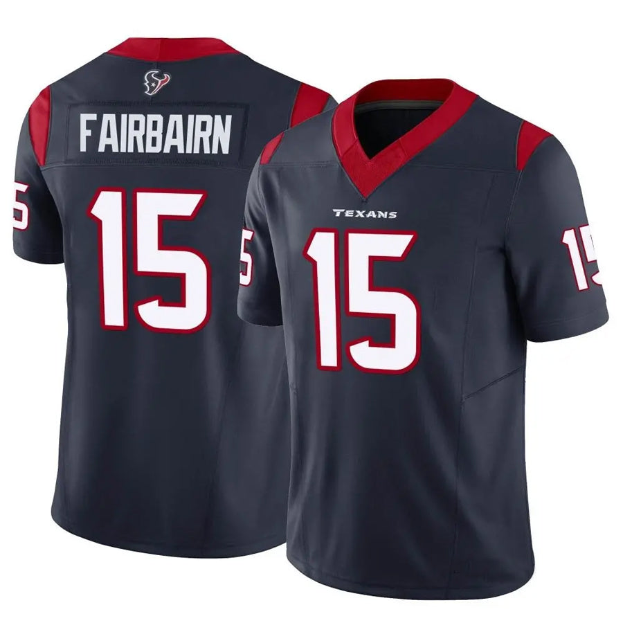 Custom #15 Navy HOU Football Shirt Top