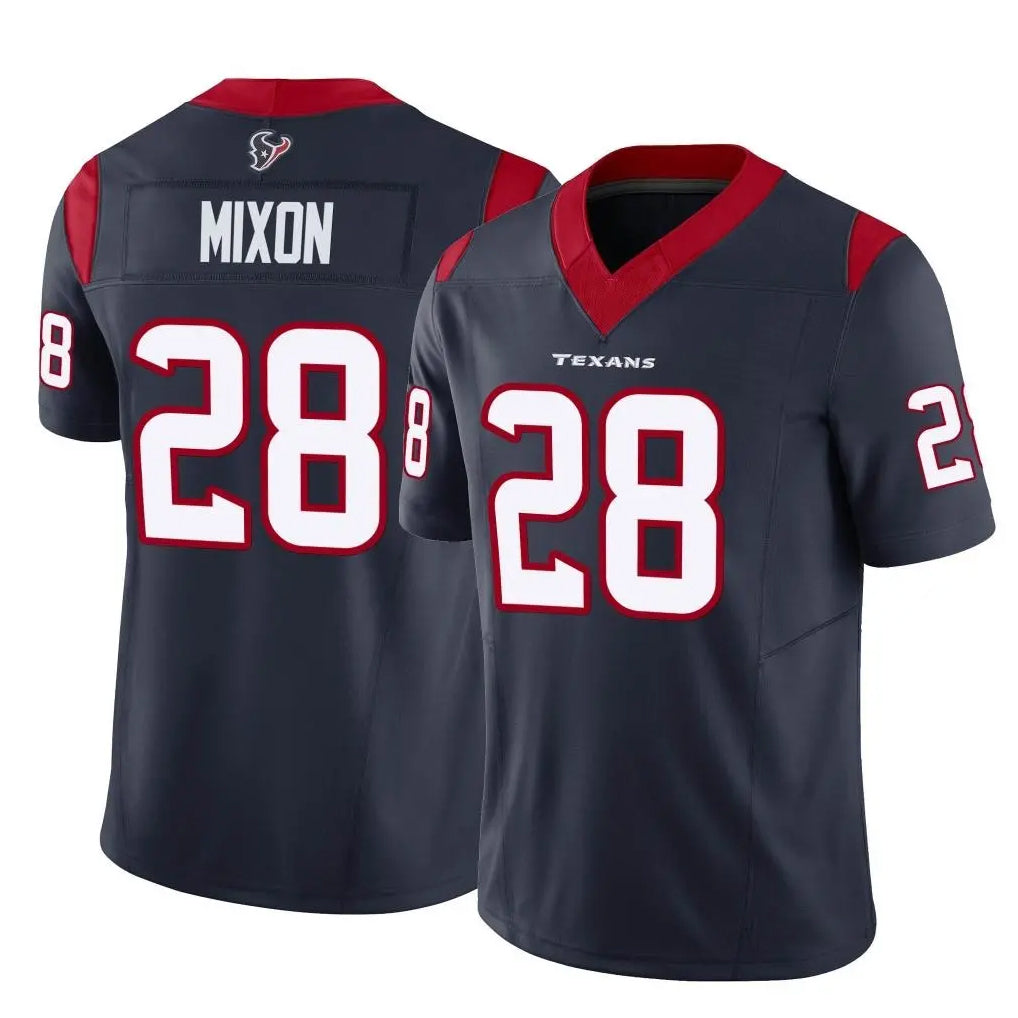 Custom #28 Navy HOU Football Shirt Top