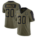 IN.Colts #30 Hunter Wohler Player Olive Salute To Service Limited Football Jerseys