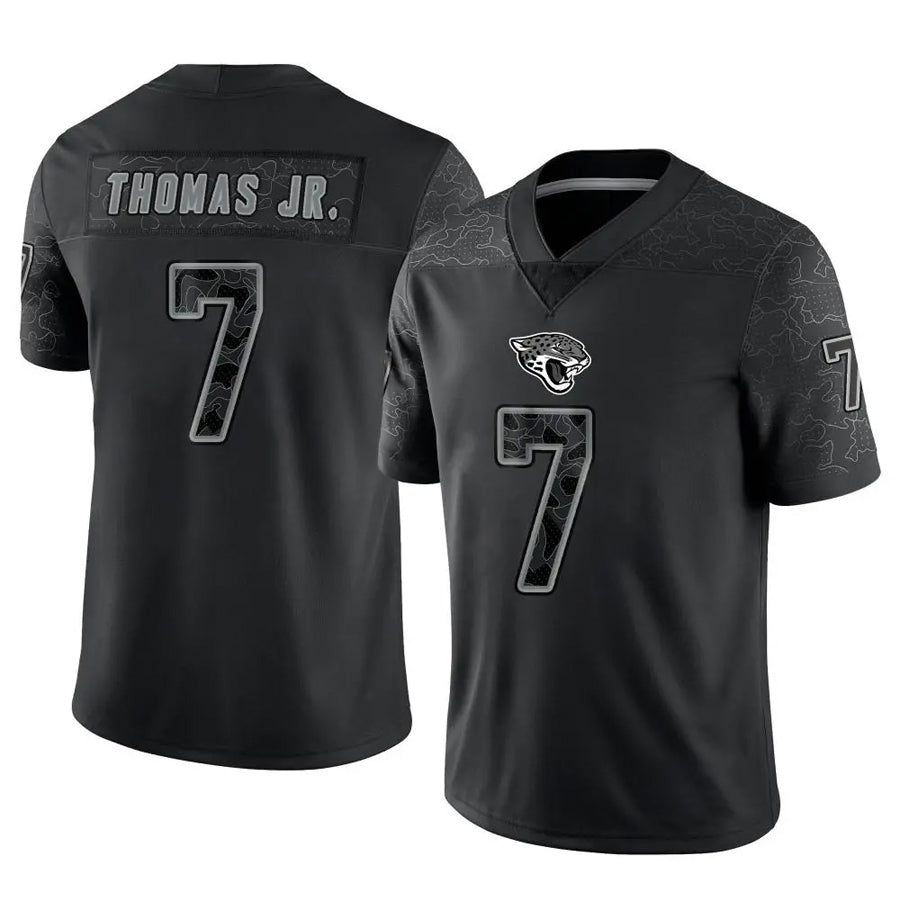 J.Jaguars #7 Brian Thomas Jr. Player Black RFLCTV Limited Football Jerseys