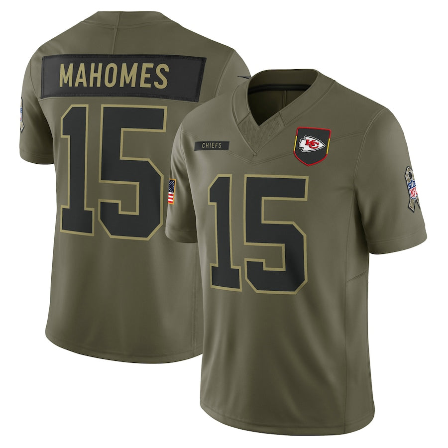 Custom #15 Olive KC Football Shirt Top