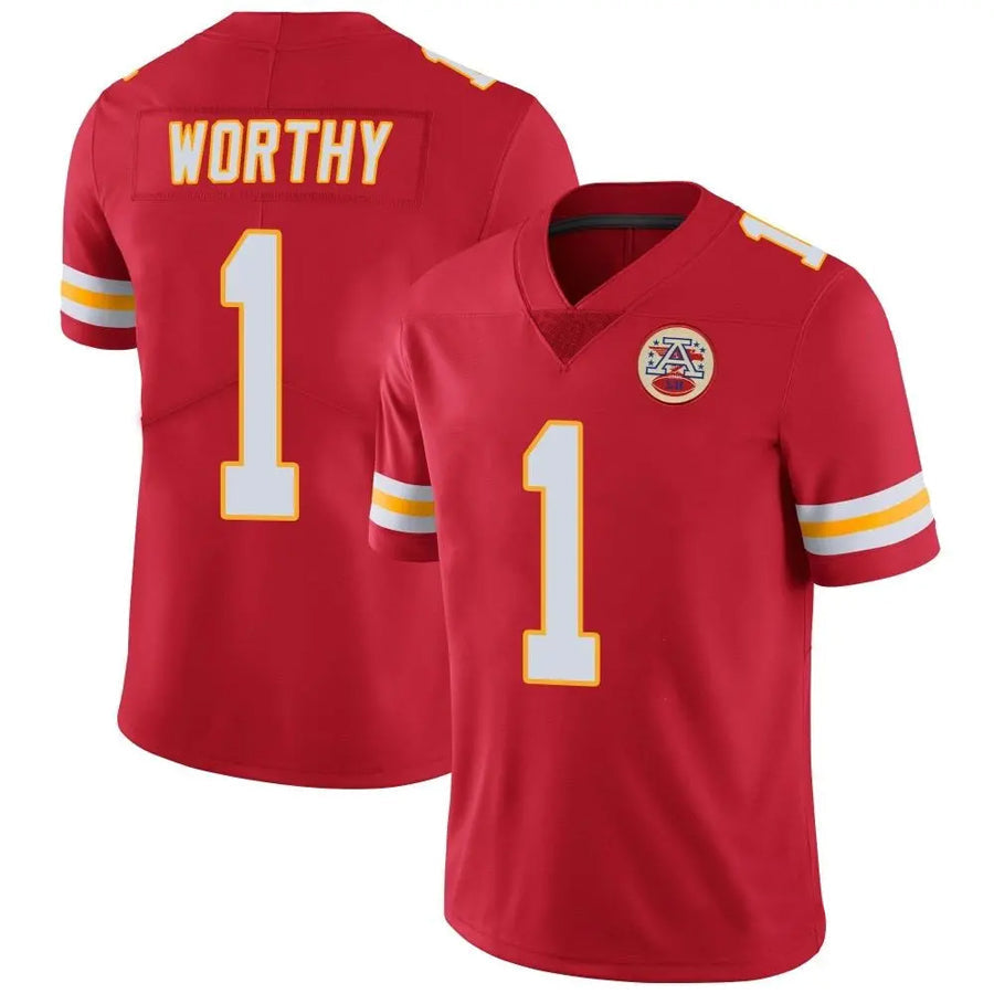 Custom #1 Red KC Football Shirt Top