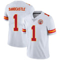 Custom #1 White KC Football Shirt Top