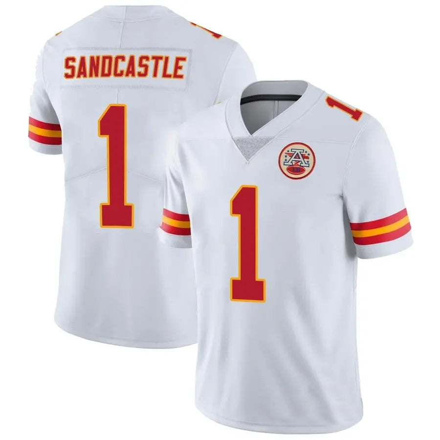 Custom #1 White KC Football Shirt Top