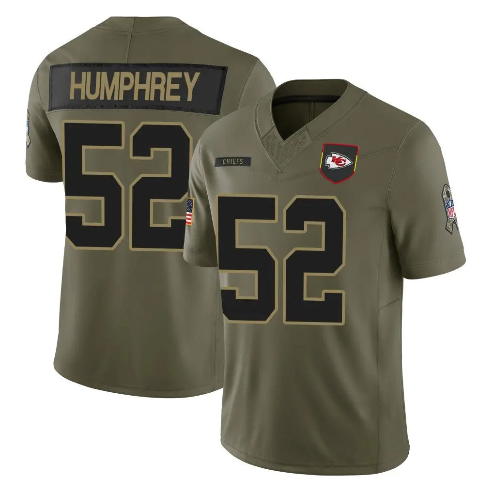 Custom #52 Olive KC Football Shirt Top