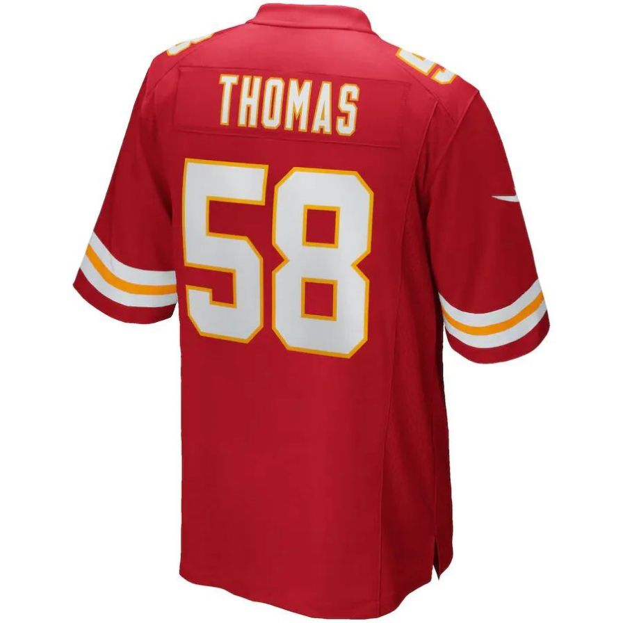 Custom #58 Red KC Football Shirt Top