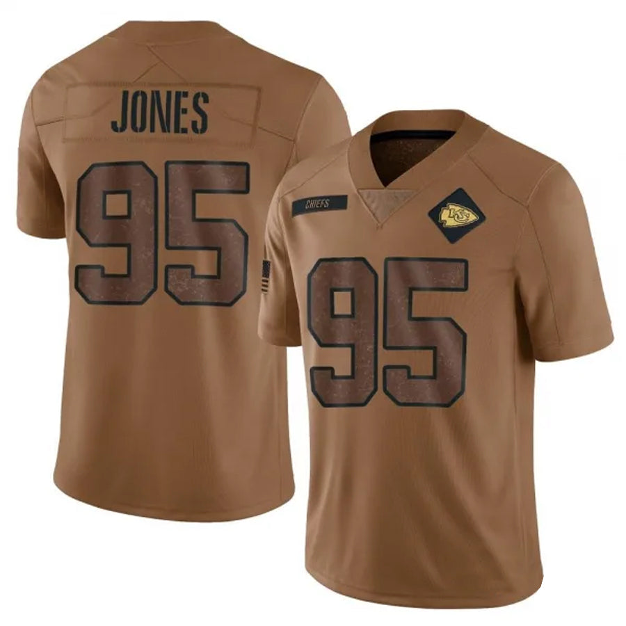 Custom #95 Brown KC Football Shirt Top
