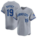 KC.Royals #19 Michael Massey Player Gray Home Limited Baseball Jerseys
