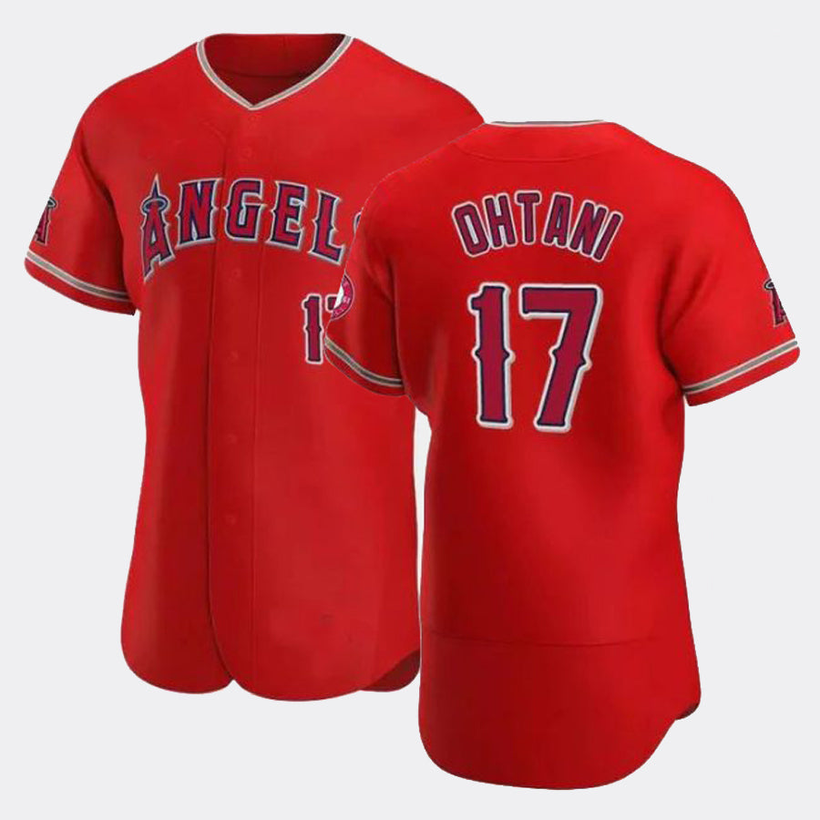 Custom #17 Red LAA Baseball Shirt Top