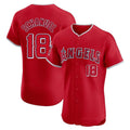 Custom #18 Red LAA Baseball Shirt Top