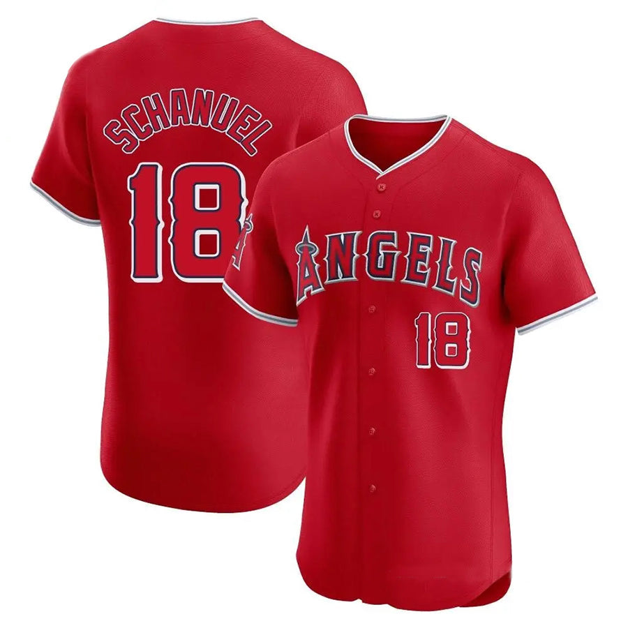 Custom #18 Red LAA Baseball Shirt Top