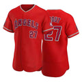 Custom #27 Red LAA Baseball Shirt Top