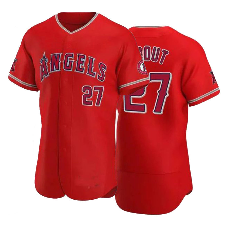 Custom #27 Red LAA Baseball Shirt Top