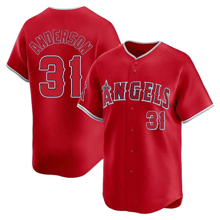 Custom #31 Red LAA Baseball Shirt Top