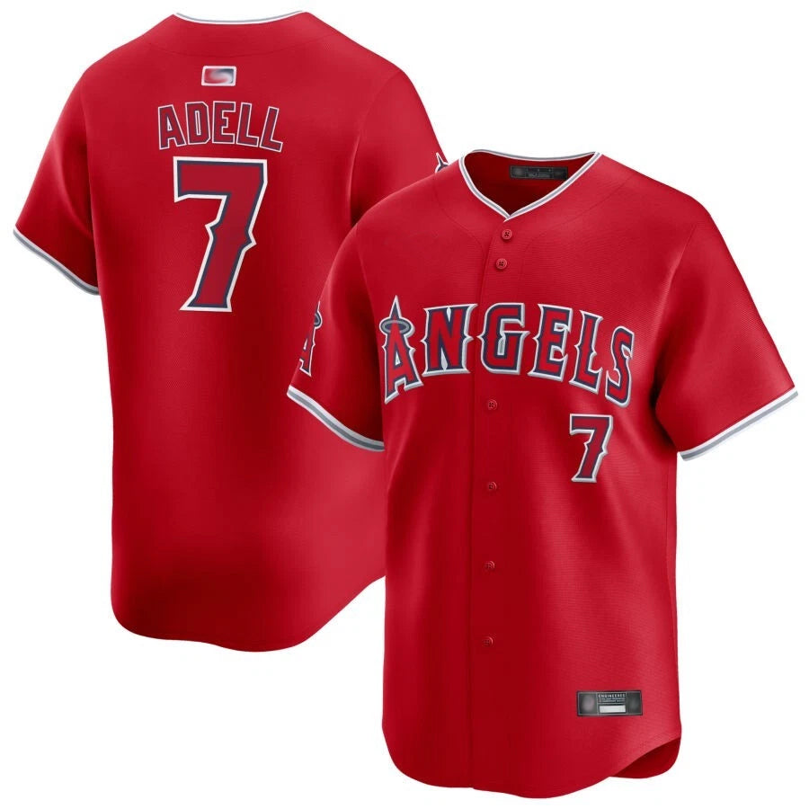 Custom #7 Red LAA Baseball Shirt Top