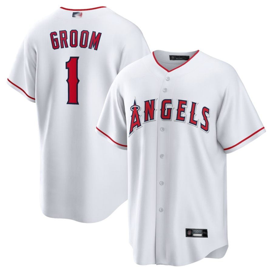 Custom #1 White LAA Baseball Shirt Top