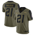 Custom #21 Olive LAC Football Shirt Top