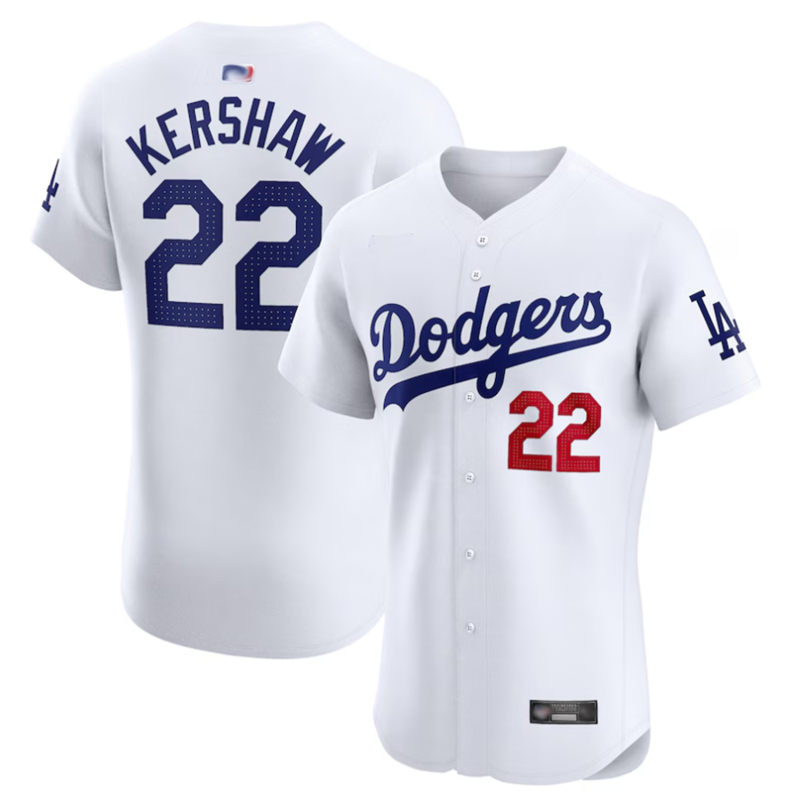 Custom #22 White LAD Baseball Shirt Top