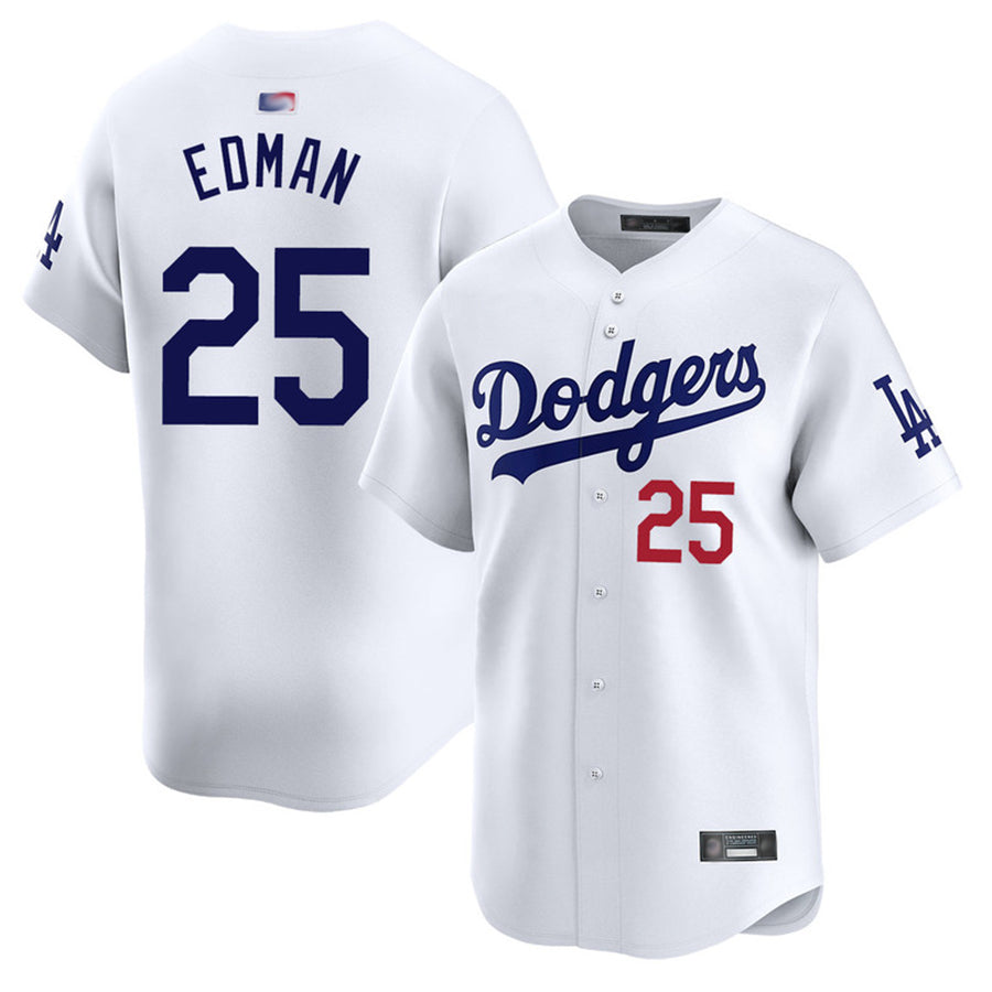 Custom #25 White LAD Baseball Shirt Top
