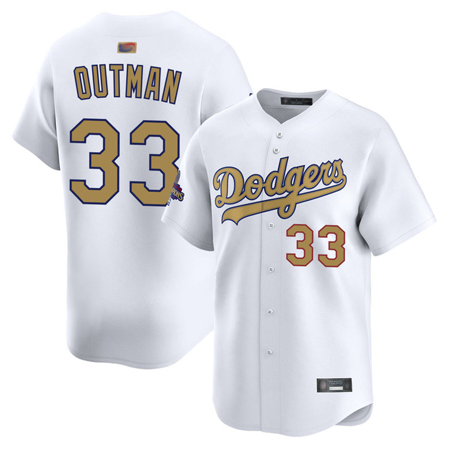 Custom #33 Gold LAD Baseball Shirt Top