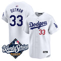 Custom #33 White LAD Baseball Shirt Top