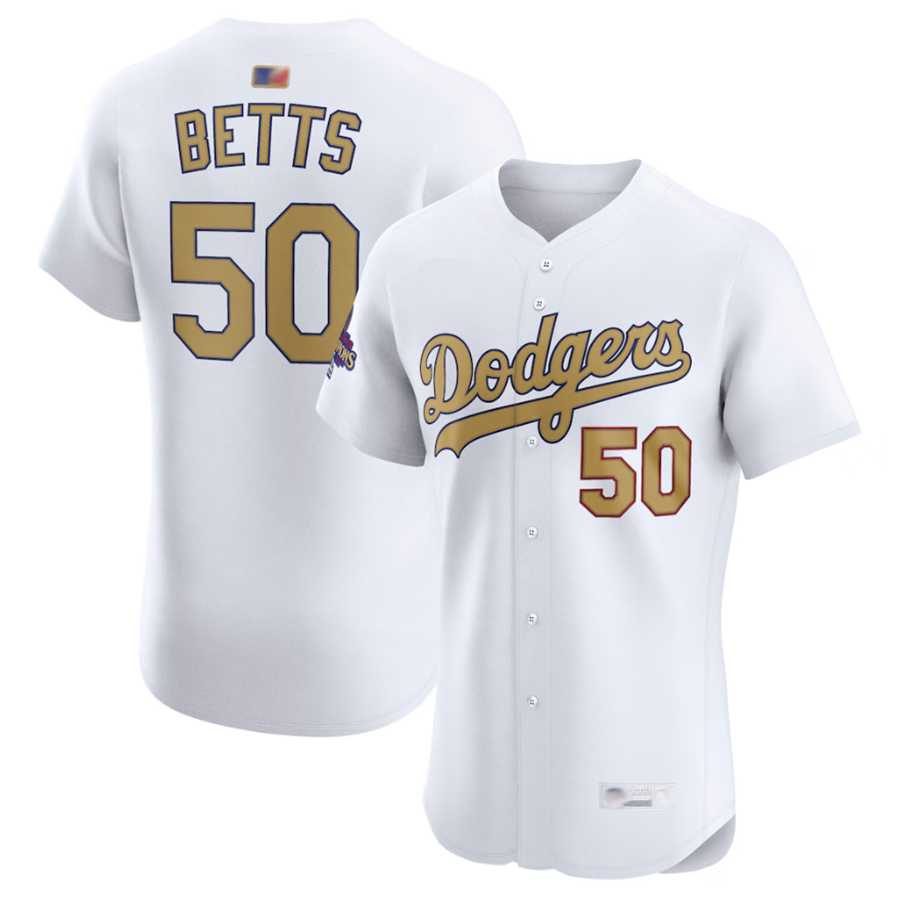 Custom #50 White LAD Baseball Shirt Top