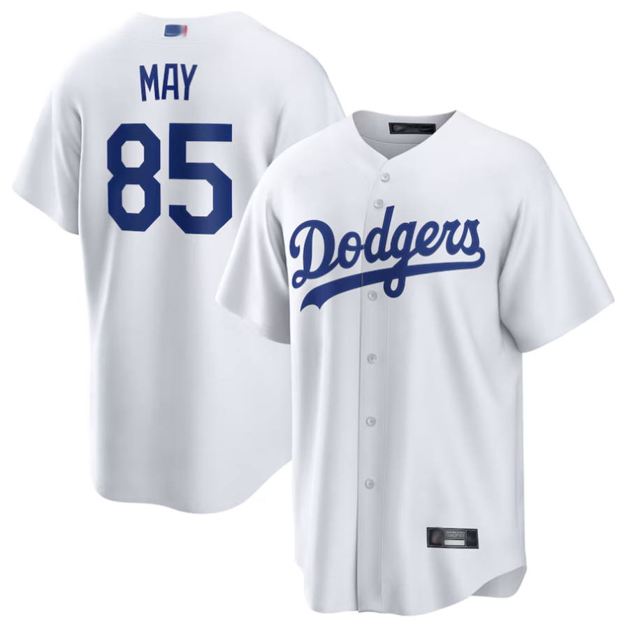Custom #85 White LAD Baseball Shirt Top