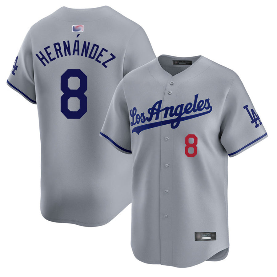 Custom #8 Gray LAD Baseball Shirt Top