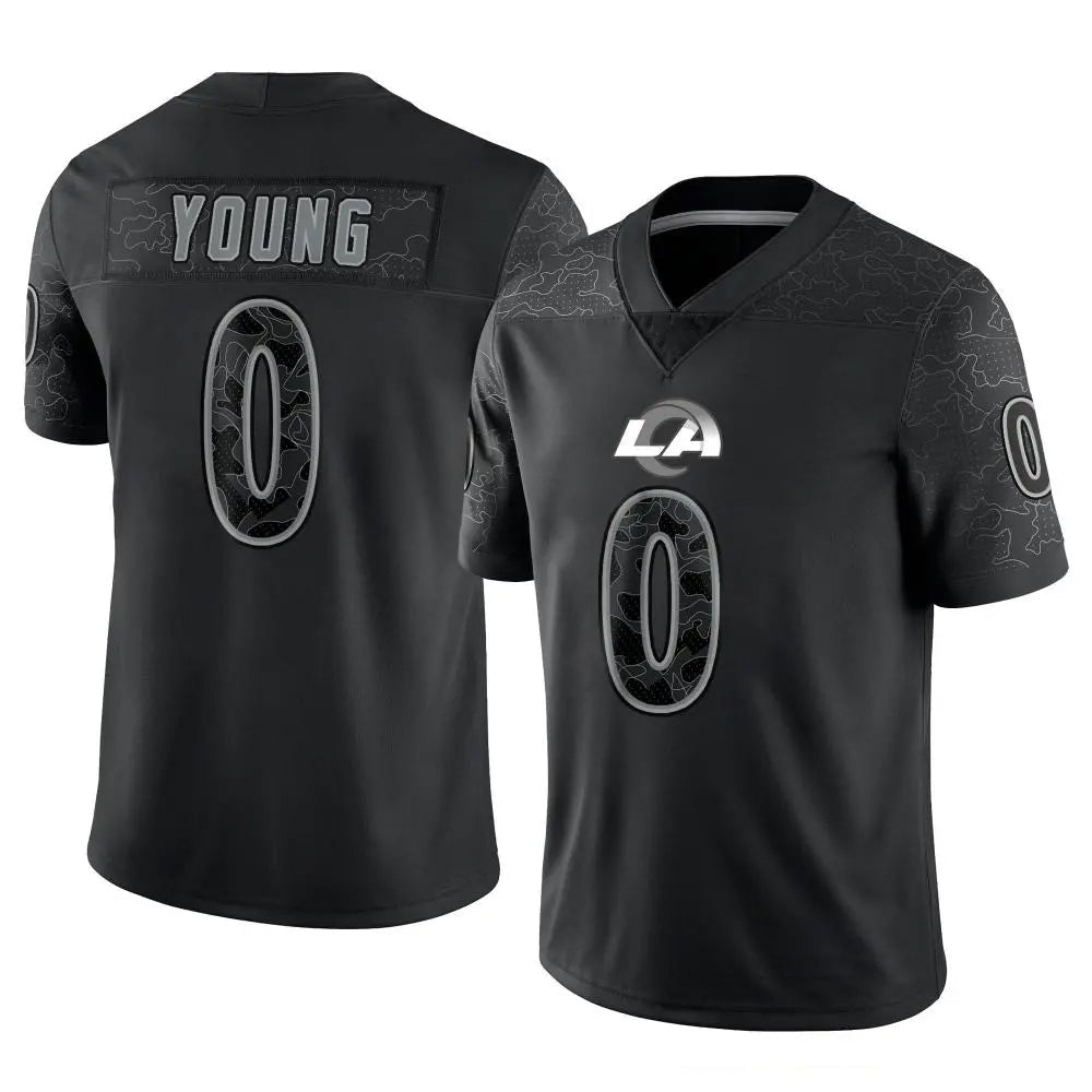 Custom #0 Black LAR Football Shirt Top