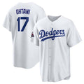 Custom #17 White World Series Champions LAD Baseball Shirt Top