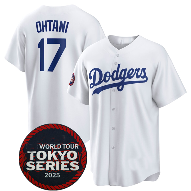 Custom #17 White 2025 LAD Baseball Shirt Top
