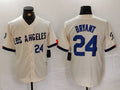 Custom #24 Cream LAD Baseball Shirt Top
