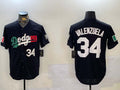 Custom #34 Black LAD Baseball Shirt Top