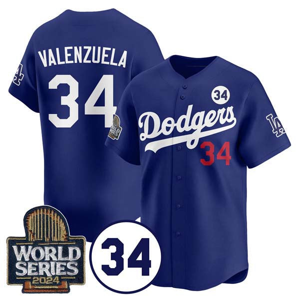Custom #34 Royal LAD Baseball Shirt Top
