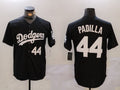 LA.Dodgers #44 Vicente Padilla Player Jersey Black Cool Base Stitched Baseball Jerseys
