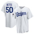 Custom #50 White World Series Champions LAD Baseball Shirt Top