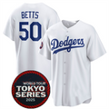 Custom #50 White 2025 LAD Baseball Shirt Top