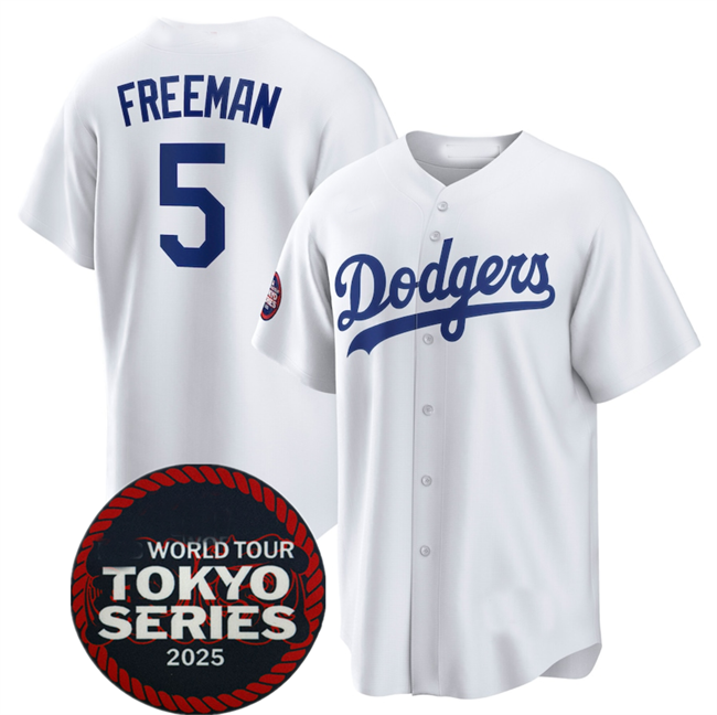 Custom #5 White 2025 LAD Baseball Shirt Top